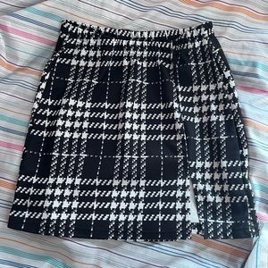 shein xs plaid skirt with slit